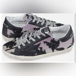 Golden Goose Deluxe Brand Palm Tree Glitter Sneakers in great condition. Size 36